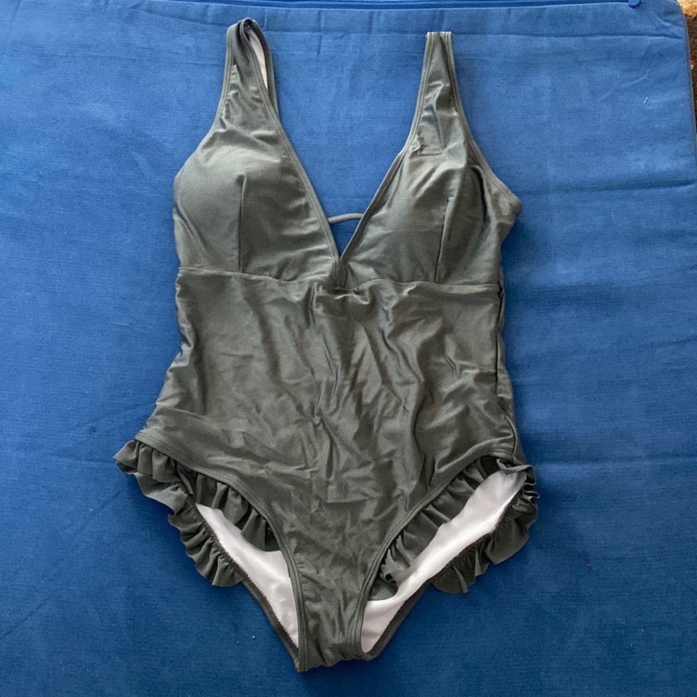 NWT! Metallic Gray One Piece